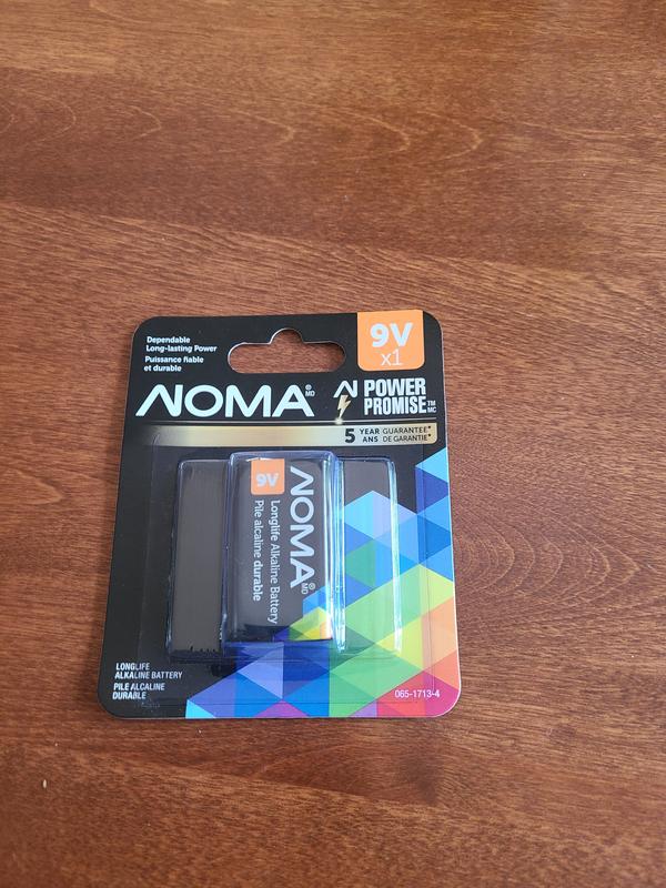 NOMA 1-pk 9V / 9 Volt Alkaline Battery, Long Lasting, All Purpose