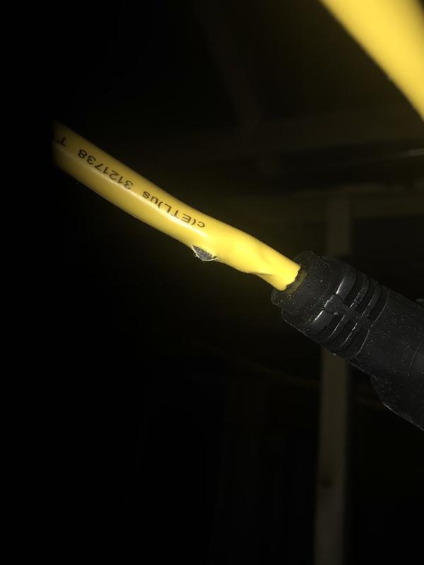 Wire casing is split