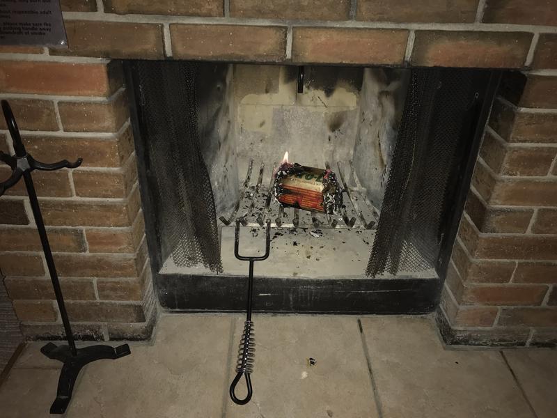 Envirolog after 25 minutes. I flipped it. Few times to keep it burning