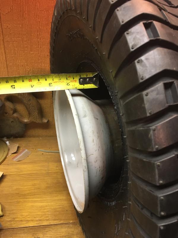 Rim centred in tire, dimension of gap on left side