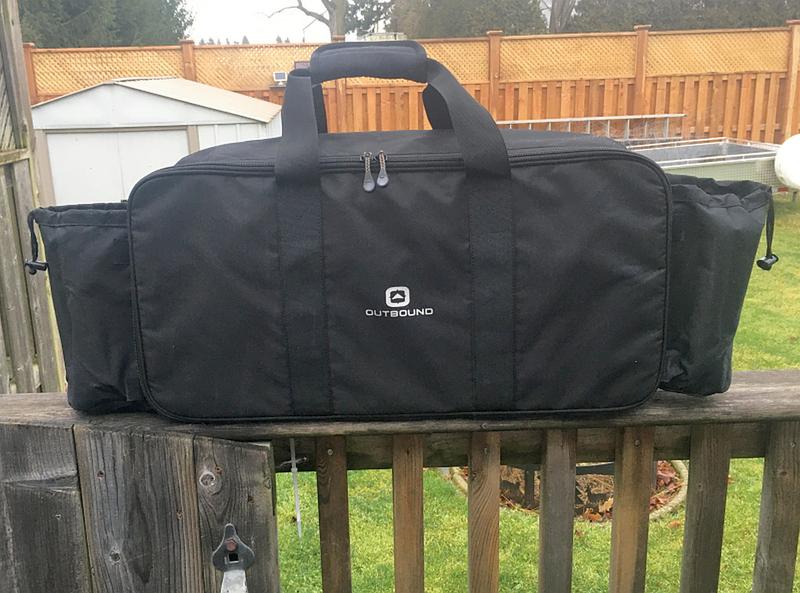 External pockets expanded easily swallows up a 1lb  propane tank each