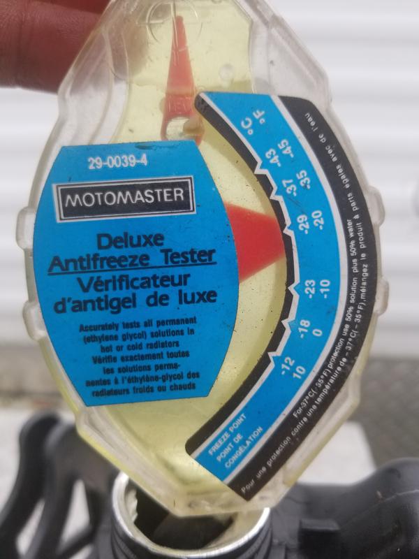 coolant test from manufactures container