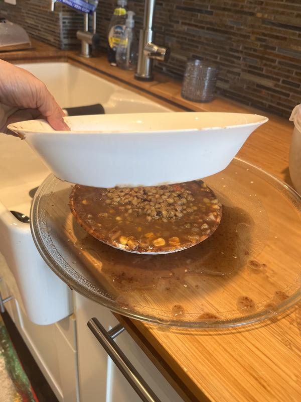 Bottom of the bowl basically fell off while microwaving soup.