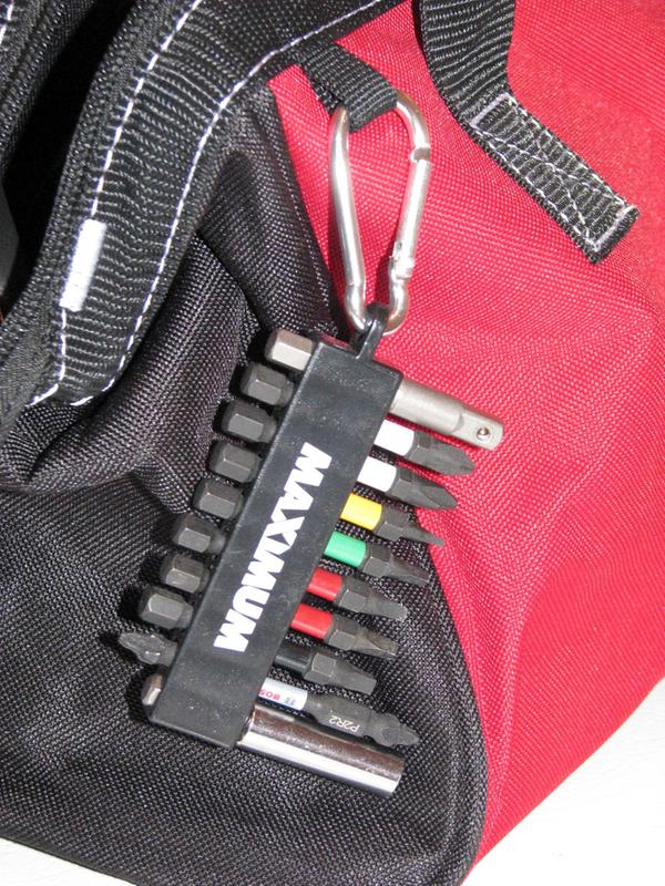 Clipped on tool bag