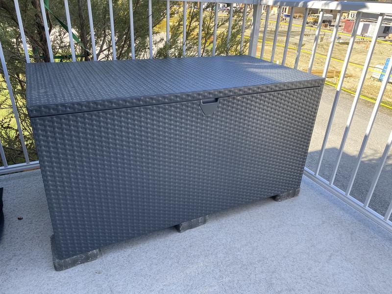 Spacemaker Steel Outdoor Storage Deck Box with Corrugated Floor