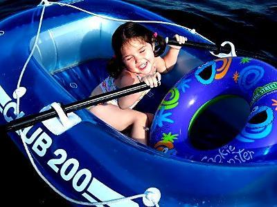 my grand daughter having fun