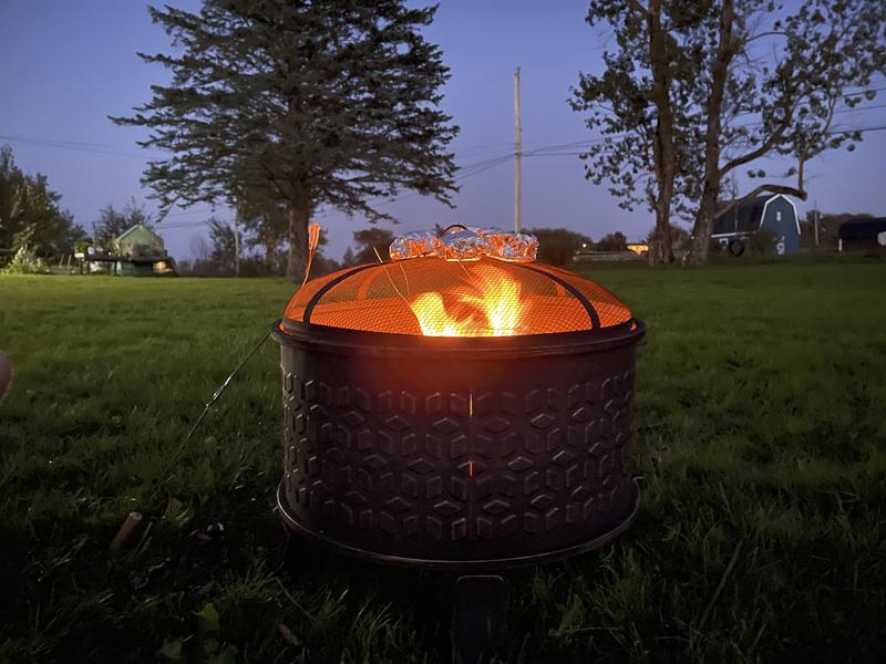 Used cover as a grill for our foil pack s'mores.