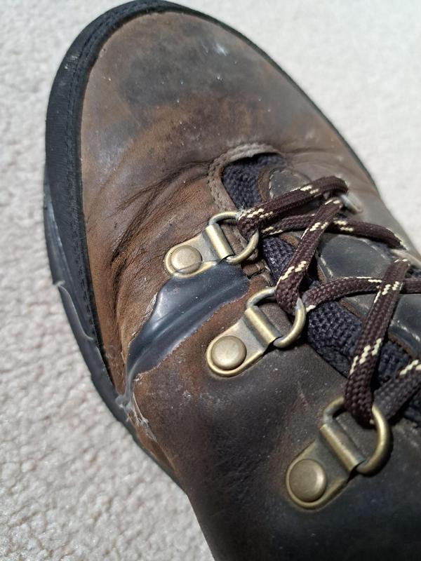 Glue along seam. I use boots every day, this glue will be there as long as I own the boots !