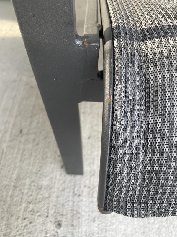 Second chairs, rust and wear.