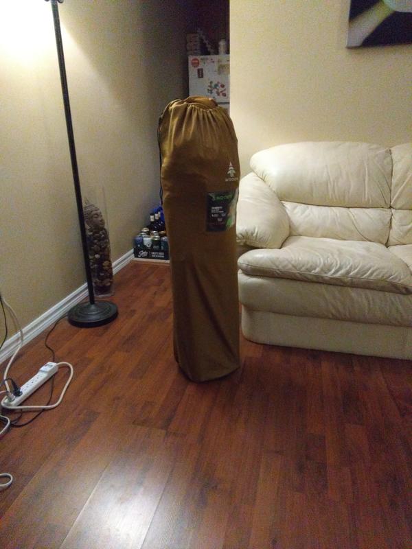 It's mammoth when folded up to but is still able to go easily into its included carry bag if you do it right.