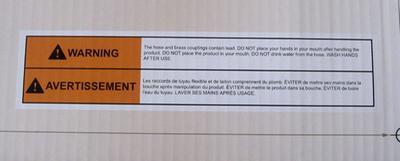 Warning sign at the back of the box.