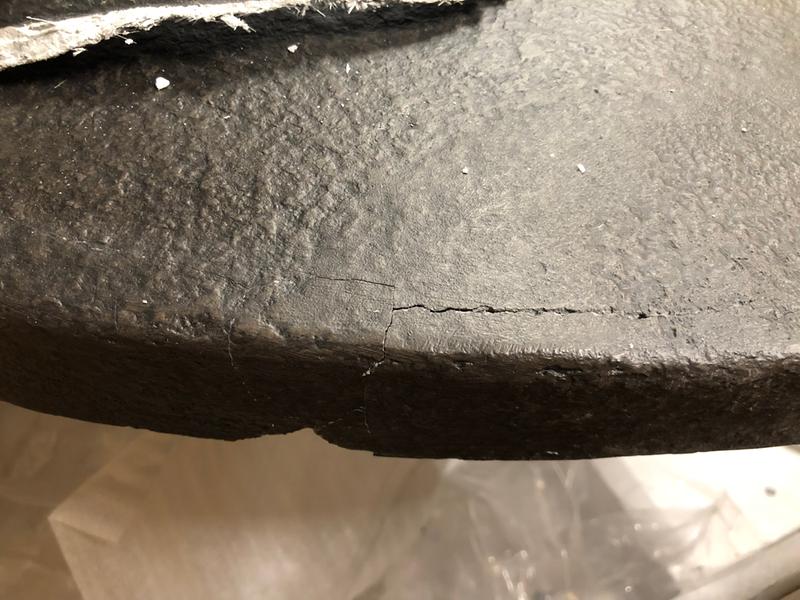 Cracked all the way around