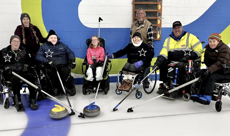 Here in the Victoria Wheelchair Curling Club.  Easier to keep brooms accessible on the wall, than down on the floor!