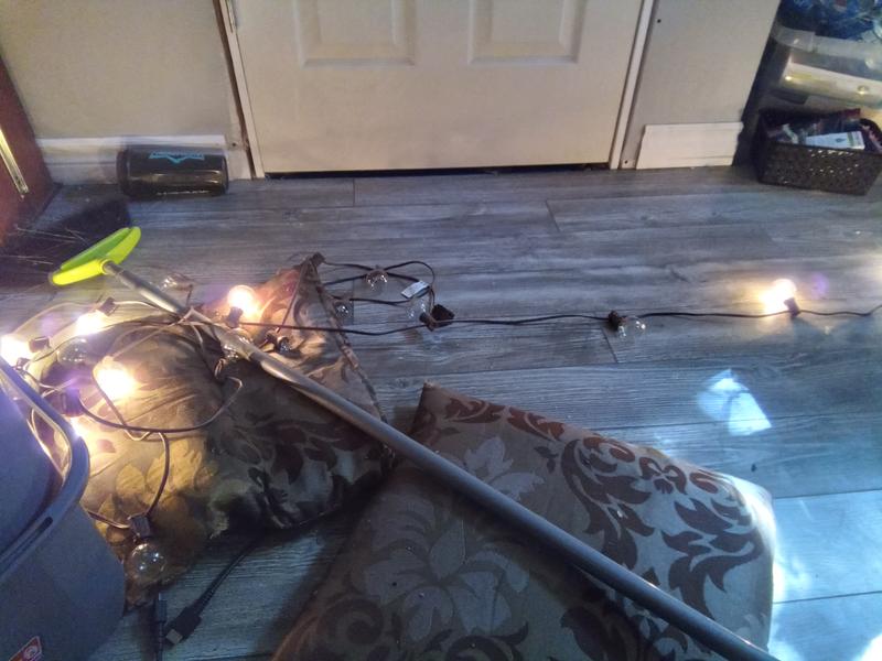 Plugged in to show burnt bulbs