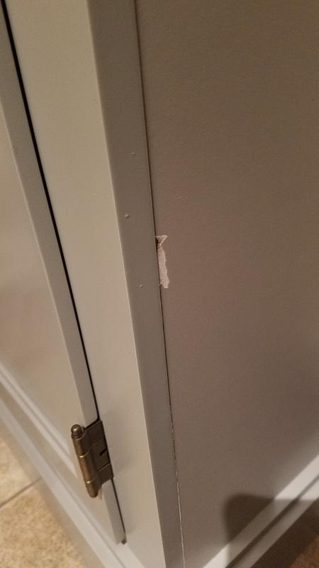 scratch on bookcase before touch-up