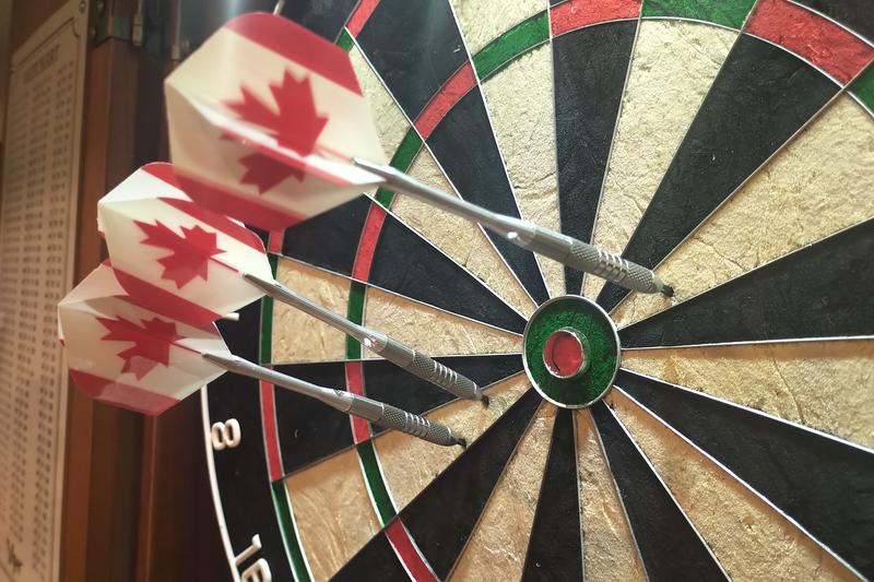 Swapped shafts and flights. Quite happy now.  Flights came with are fine, just wanted the ol' Maple Leaf ;)