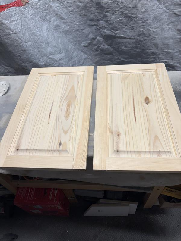 Raised panel doors.
