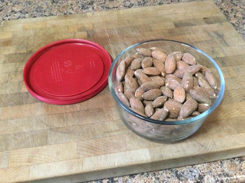 I like roasted almonds handy for snacking.