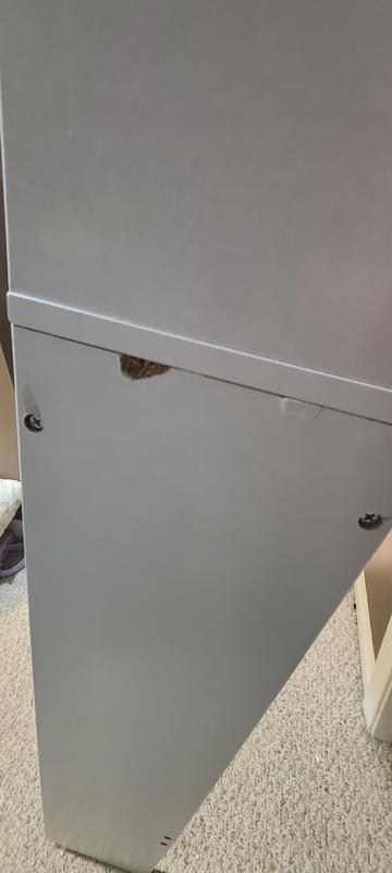 blow out from predrill and chip in material