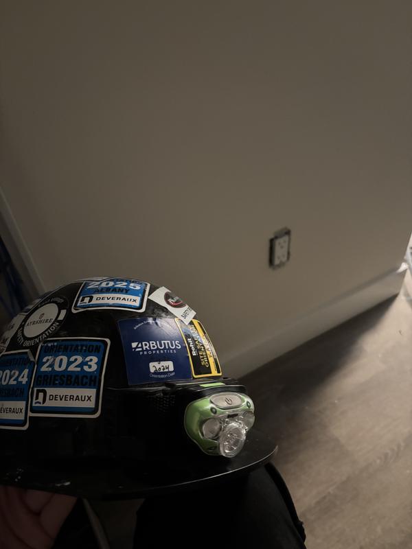 Light clipped on hard hat