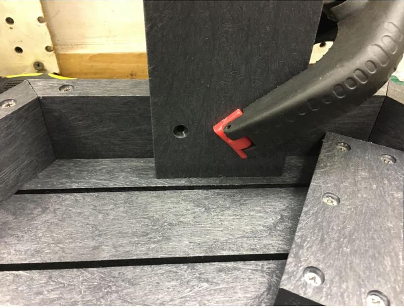 Clamp leg to table before driving in screws