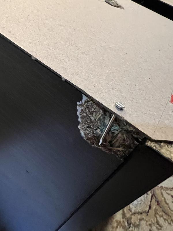 Shelf broke while putting the nail in.