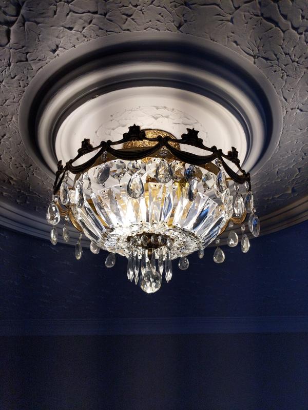 I like how you can't see the shape of the bulbs. You only see the light reflecting off the crystals.