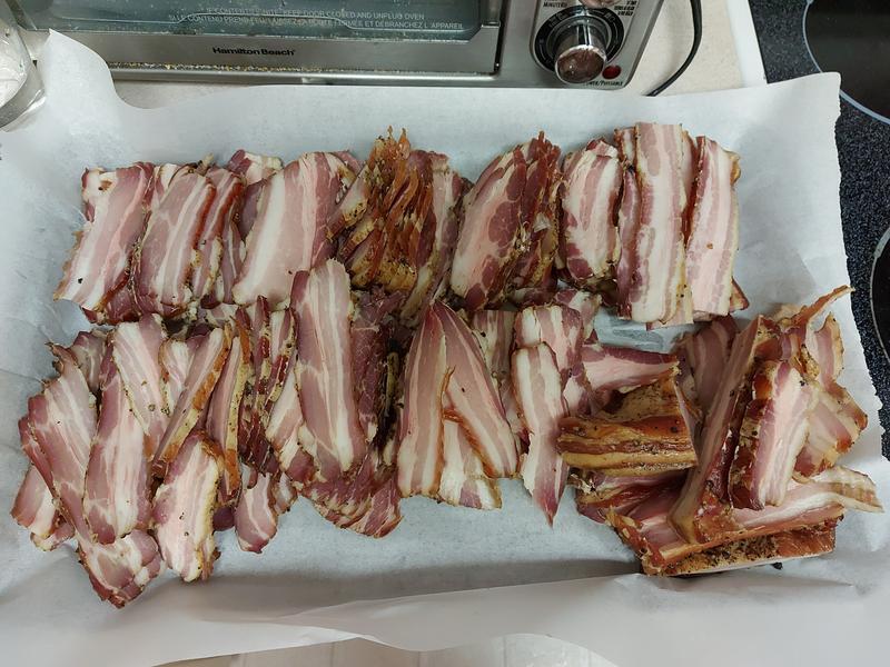 Sliced bacon with CT slicer.