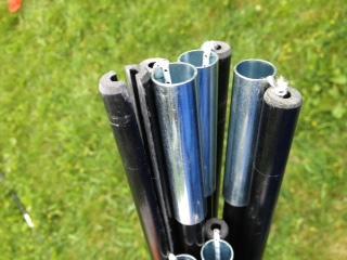 broken pole and frayed shock cord