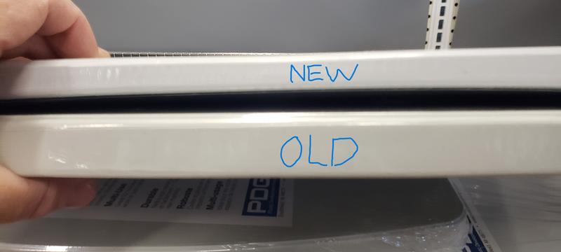 New table top about half the thickness and really weak.