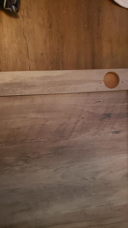 Vanity door on top of my coffee table for color comparason