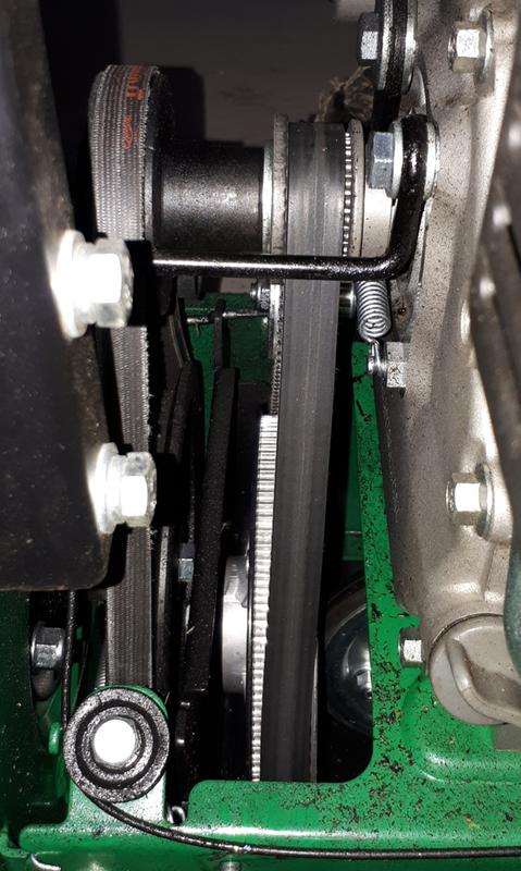 As you can see belt cutting falling off due to misalignment.