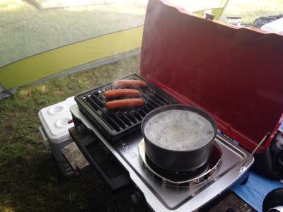 grilling and boiling at the same time