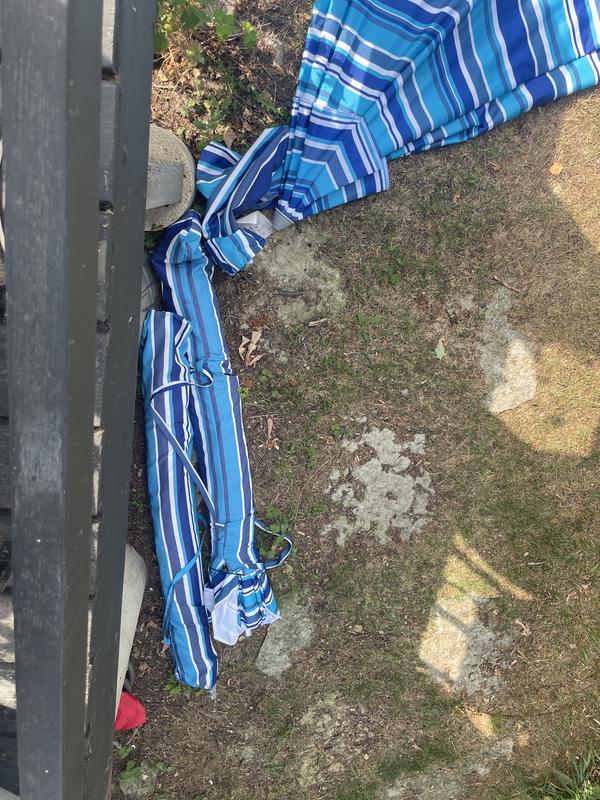 Pile of useless umbrellas!