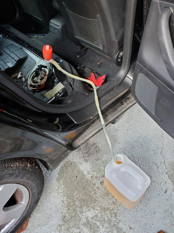 Fuel tank access to container