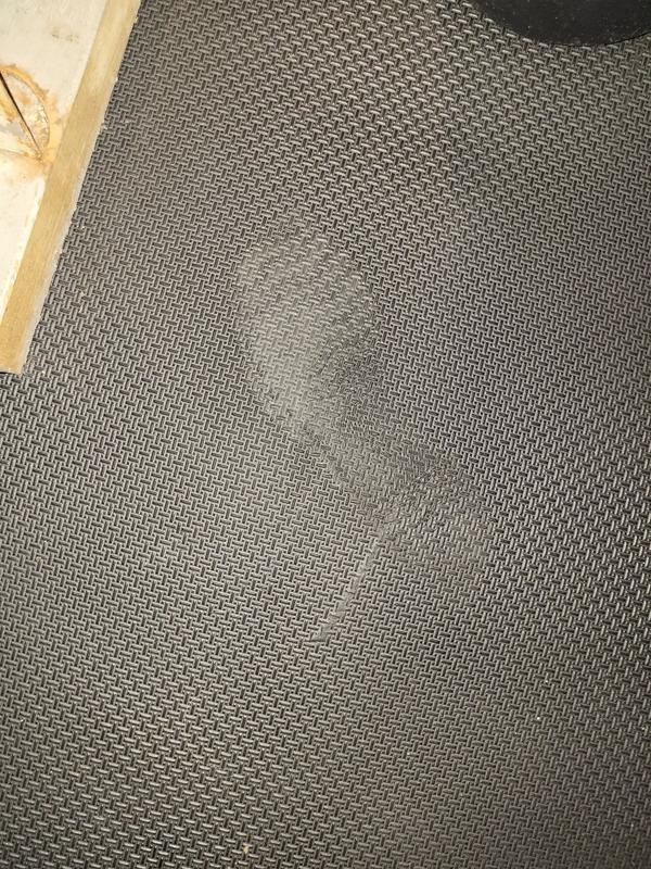 Melted in foot prints (there is 2)