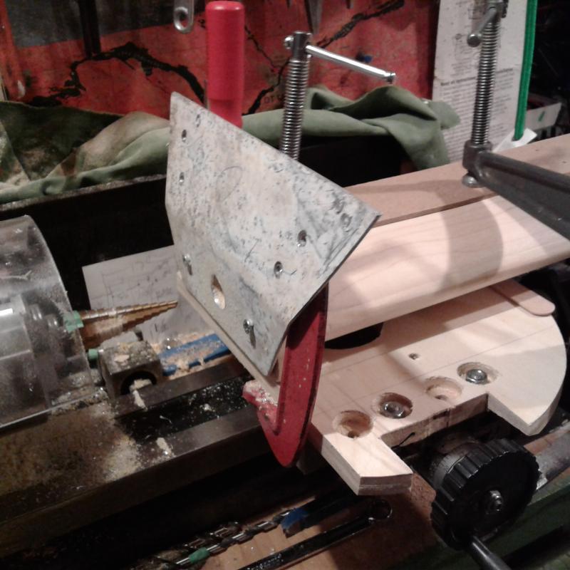 Step drill starting 13/16"D wheel mounting for a 1/2 scale Sopwith Camel undercarriage