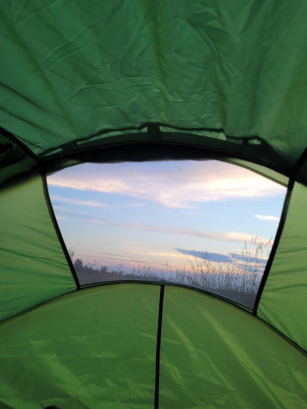 Looking out with rain covers back giving good cross breeze to help keep cool