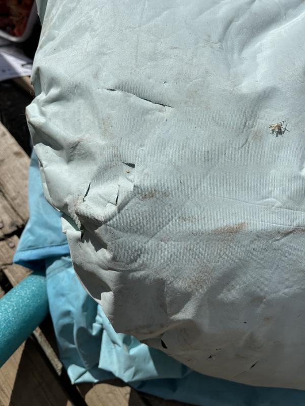 This is just one of the many spots it tore from attempting to bring outside to setup!