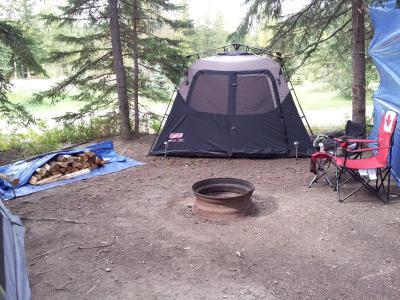 Camping in Elkton Valley, Alberta.