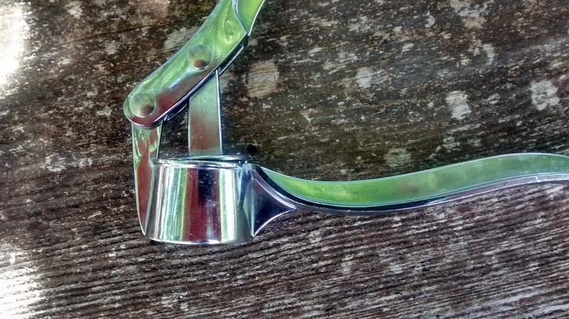 Garlic Press after 6 months of use, side view