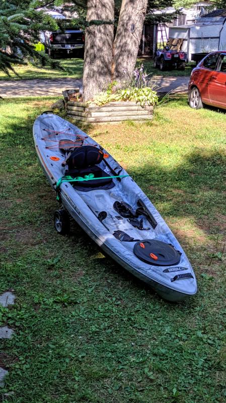 Sat on my kayak cart ready to go to the lake