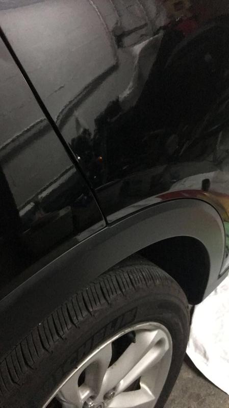 Parking lot door ding scuff and scratch no longer visable.