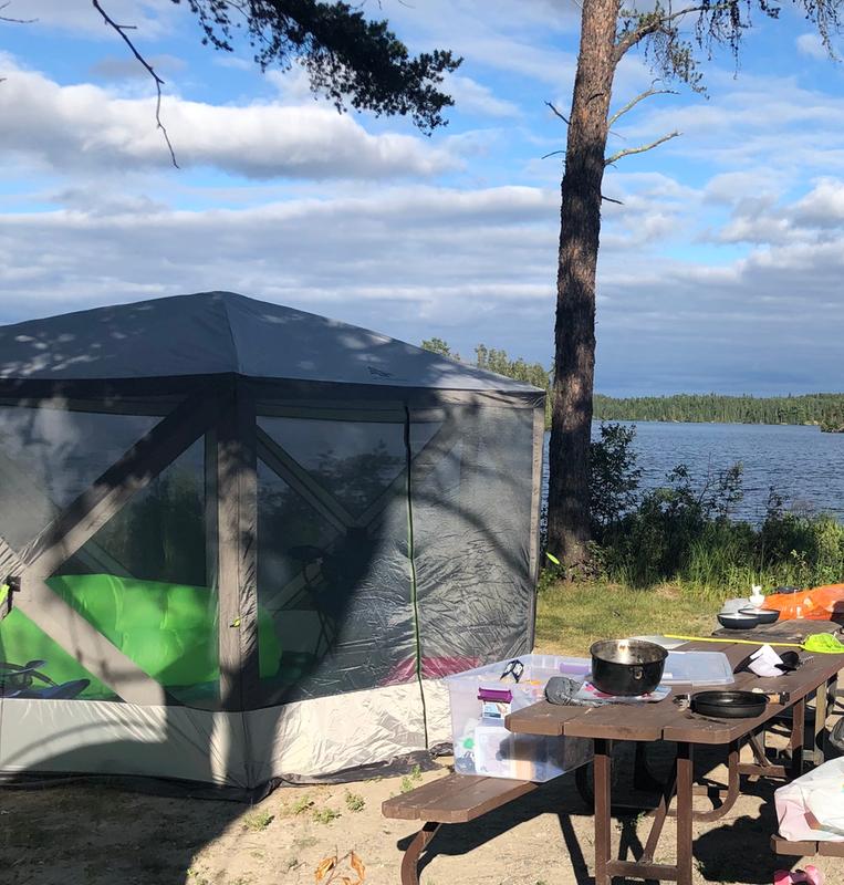 Shelter on a barren campsite