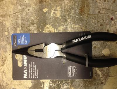 MAXIMUM Long Nose Pliers, Comfort Grip, Corrosion Resistant
