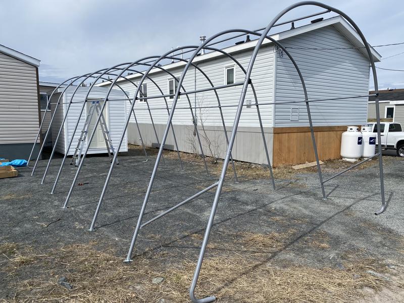 Most of the frame, more components are added to it after the doors and canopy are installed. It is sturdy.