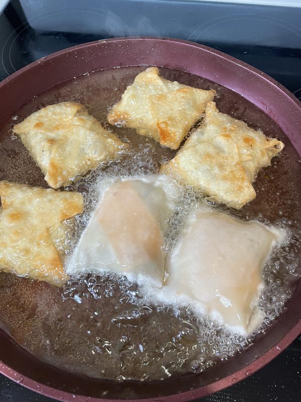 Making Big Mac egg rolls