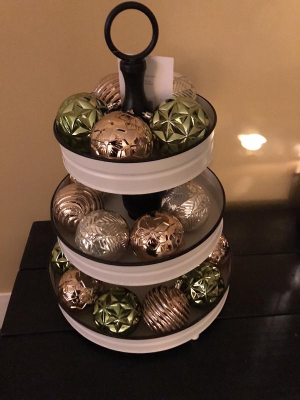 CANVAS 3-Tier Serving Tray, White with Black Trim