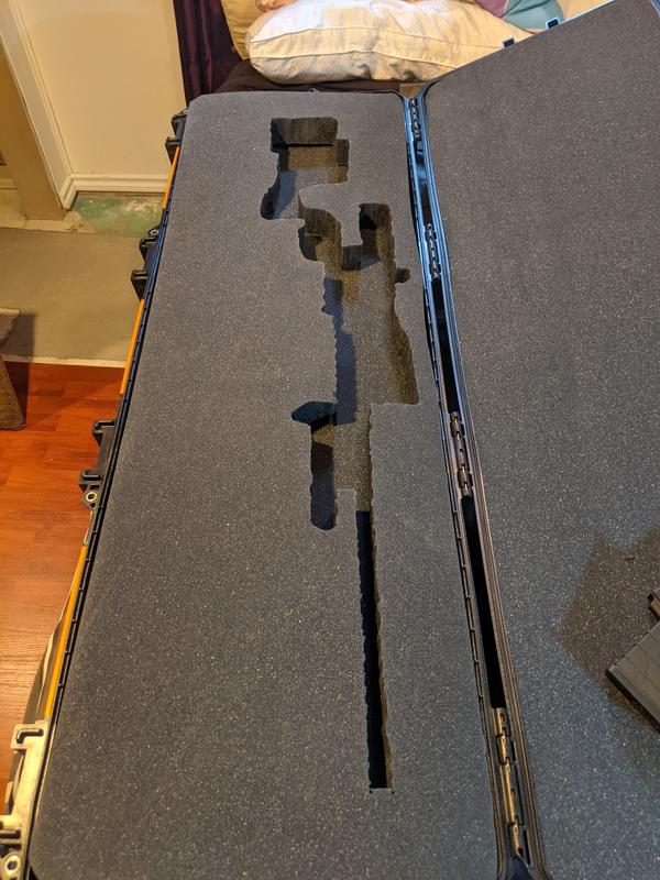 Just finished cutting the foam for the first rifle. Still room for a second one.