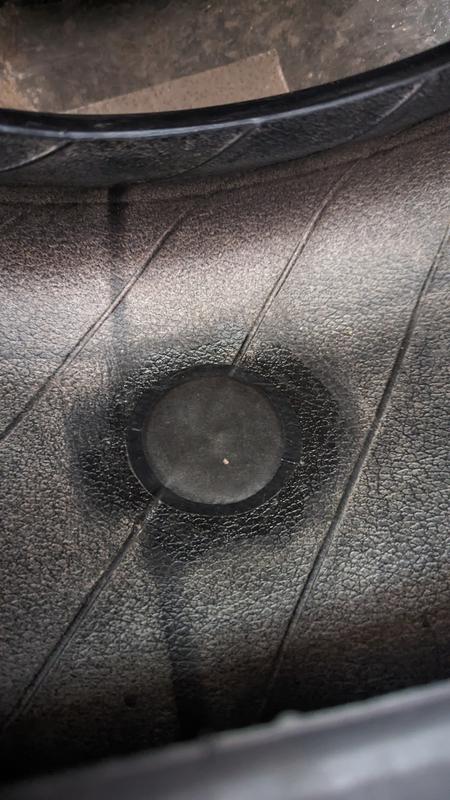 Patch installed in tire